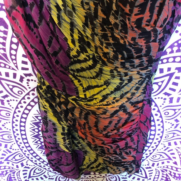 DVF Rainbow Erosa Animal Print Mini Dress 4 Small - Picture 5 of 6